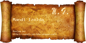 Mandl Izolda névjegykártya